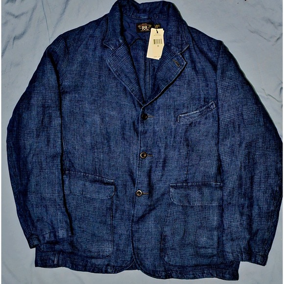 Other - Ralph Lauren RRL Indigo 100% Linen Men's‎ Sportcoat Jacket Blazer New $790